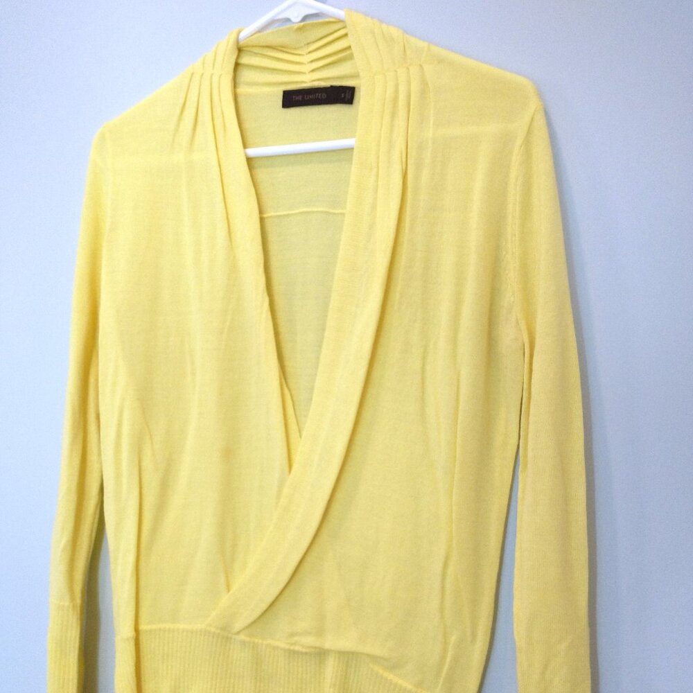 The Limited Cross Front Yellow Sweater Size S